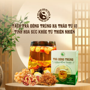 Tách trà Đông Trùng Hạ Thảo Tứ Vị – Tinh hoa sức khỏe từ thiên nhiên.